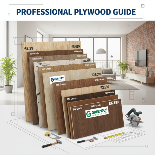 Complete plywood guide 2025 showing different plywood grades MR BWR BWP with brand comparison Century Greenply pricing for Bangalore homes