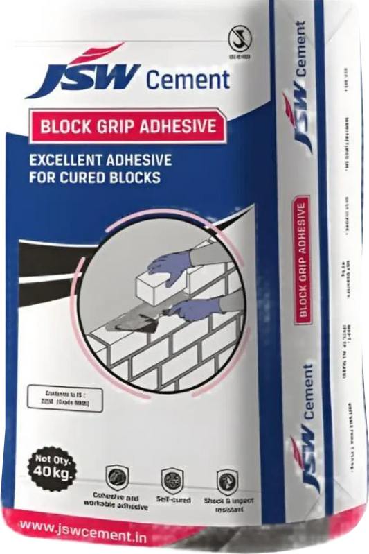 JSW Block Grip AAC Block Jointing Mortar/Adhesive, 40 Kg Bag - HomeRun - 380.00