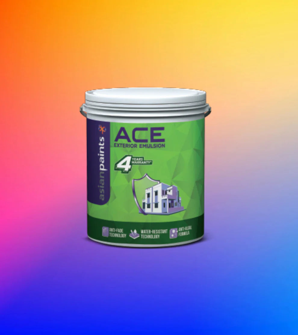 Boost your home's curb appeal with a genuine shade of Asian Paints Ace Exterior Emulsion. The smart, affordable way to get a fresh, weather-resistant look. Fast 60-min delivery in Bengaluru.