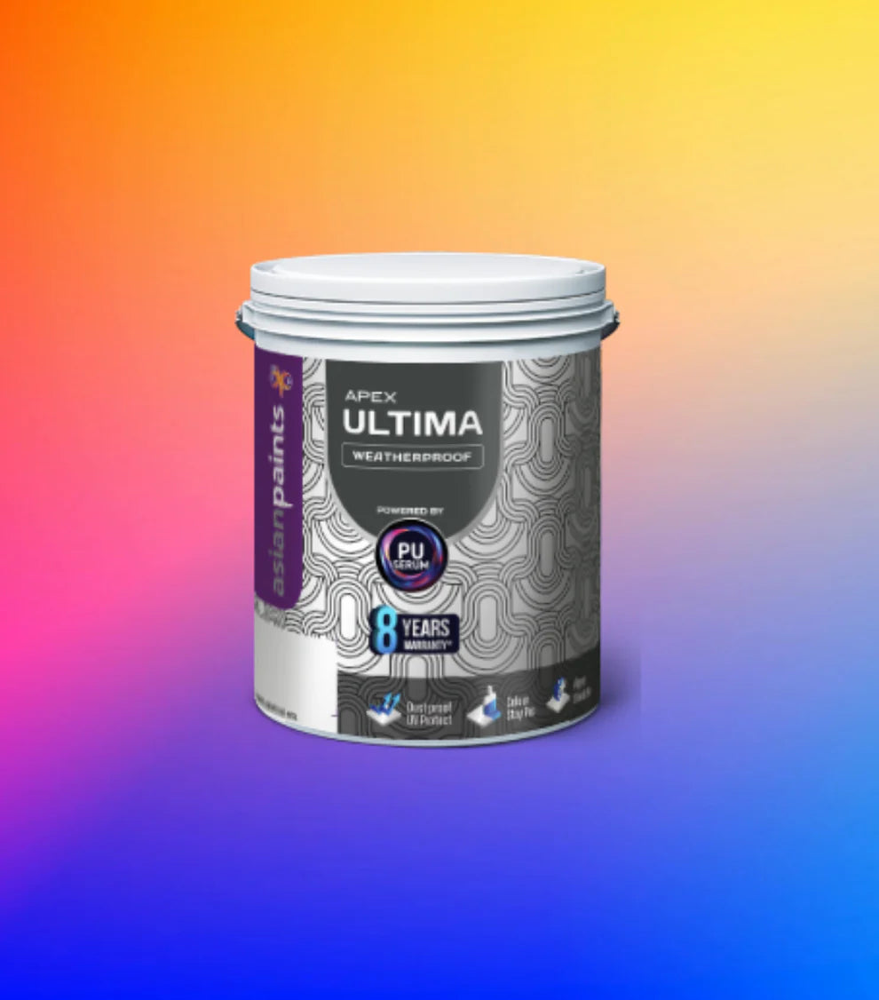 Give your home the ultimate defence against the elements with a genuine shade of Asian Paints Apex Ultima. Delivers unparalleled, long-lasting color brilliance, with fast 60-min delivery in Bengaluru.