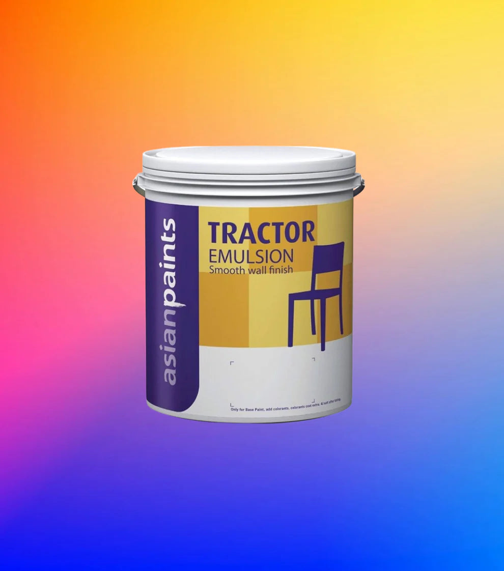 Bring a fresh splash of color to your home with a genuine shade of Asian Paints Tractor Emulsion. Fast 60-min delivery in Bengaluru.