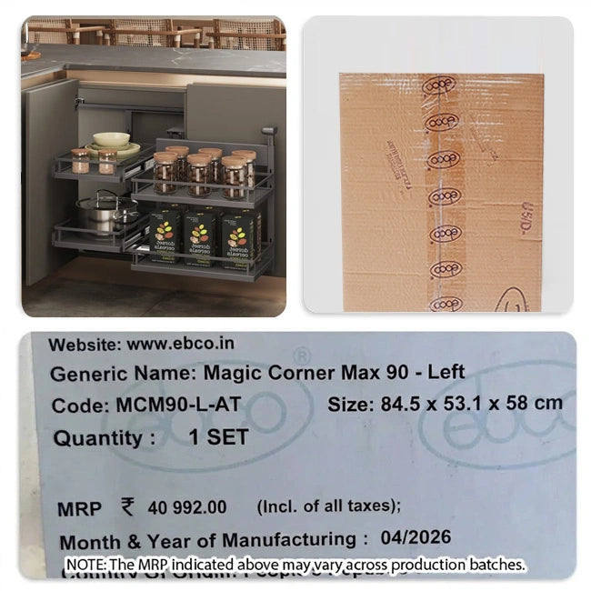 Ebco Magic Corner Max 90 - Single Pullout | HomeRun, Bangalore
