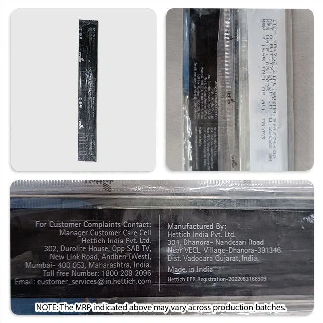 Hettich KA 4732 Telescopic Channel, Soft Close, 35 kg Capacity, Zinc