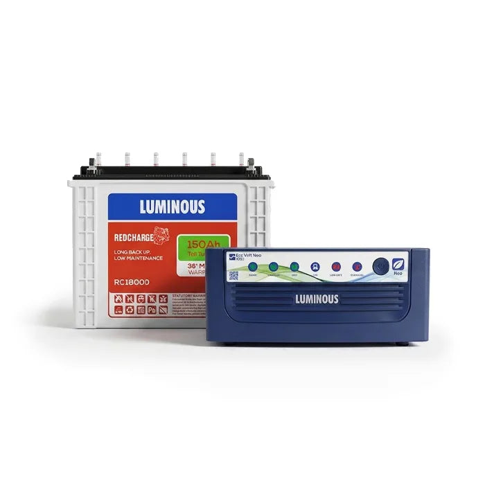 Luminous Eco Volt Neo 1050 Inverter and Red Charge RC18000 Battery Combo I Homerun, Bangalore