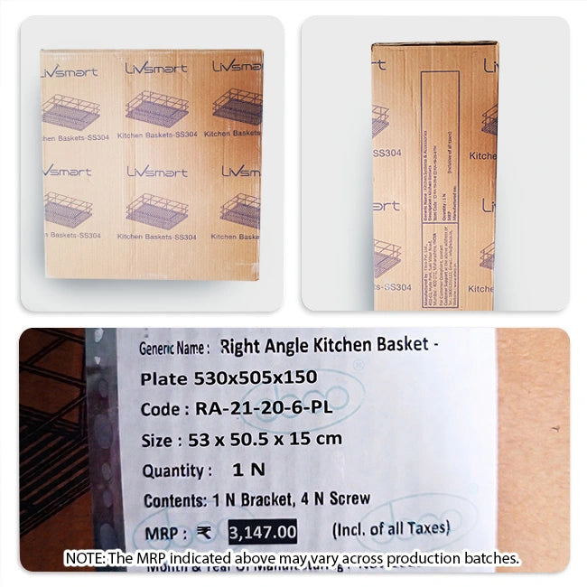 Ebco Plate Kitchen Basket, SS304, 150mm (H) X 505mm (D), 6" X 20"