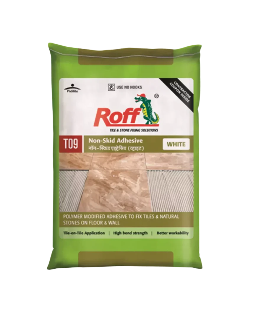 Roff T09 NSA Tile Adhesive White 20kg powder bag for indoor tile installation - HomeRun Bangalore