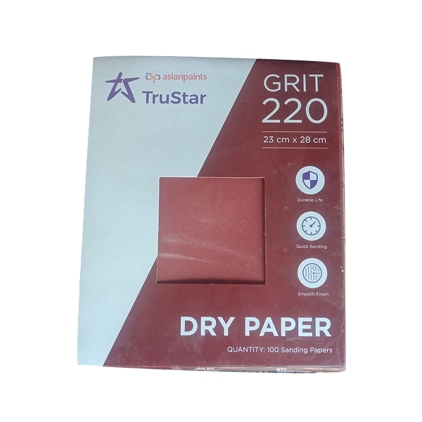 Create the perfect, ultra-smooth foundation for your paint with genuine Asian Paints TruStar Sanding Paper. Fast 60-min delivery in Bengaluru.