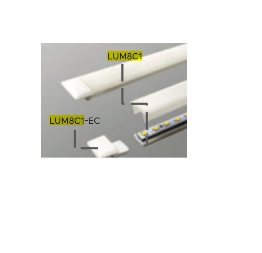 Ebco Luminor 8C (Set of Diffusor Profile with Aluminium Heat Sink Profile)