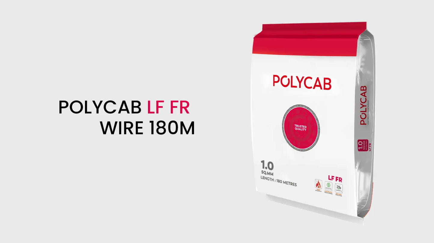 Wire your home with the reliable safety of genuine Polycab Optima FR Wire. A lead-free, flame-retardant choice for your family's protection, with fast 60-min delivery in Bengaluru.