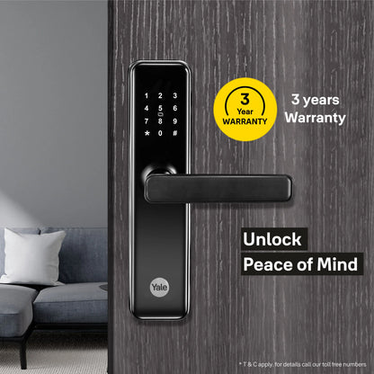 Yale Smart Door Lock YDME50Pro, Black, PIN, RFID, Manual Key Access (Non Finger Print Access)