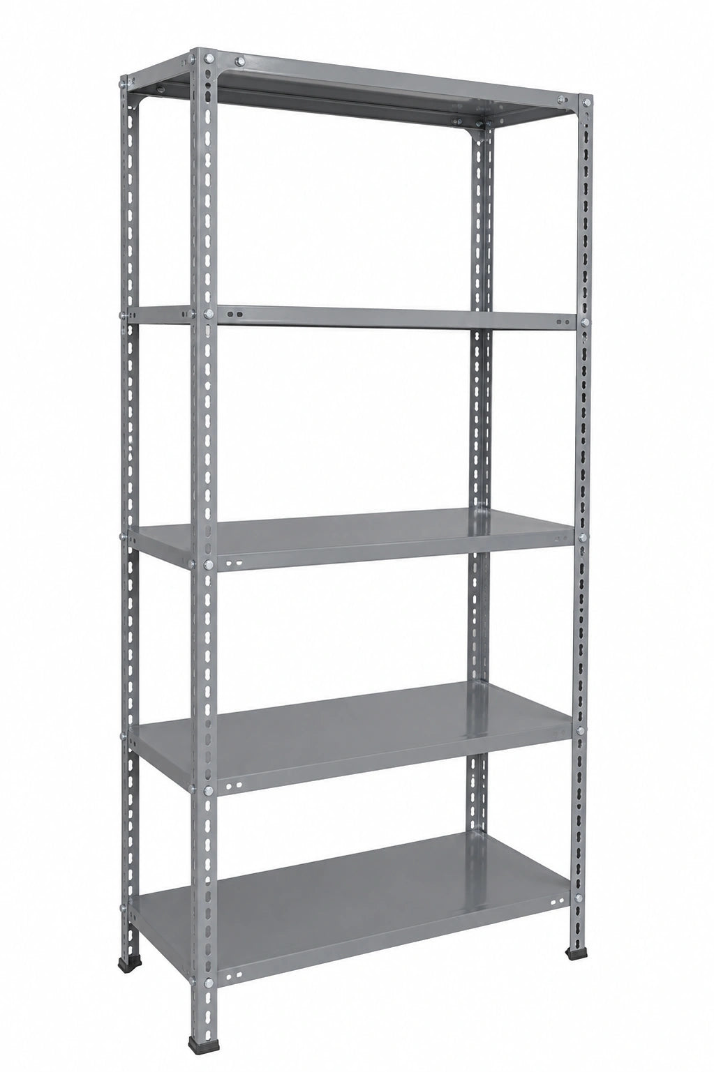Base finish 5 Shelf Slotted Angle Storage Rack, 6ft x 3ft x 1ft, Mild Steel, 30 kg per Shelf