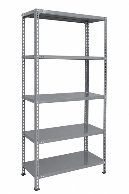 Base finish 5 Shelf Slotted Angle Storage Rack, 6ft x 3ft x 1ft, Mild Steel, 30 kg per Shelf