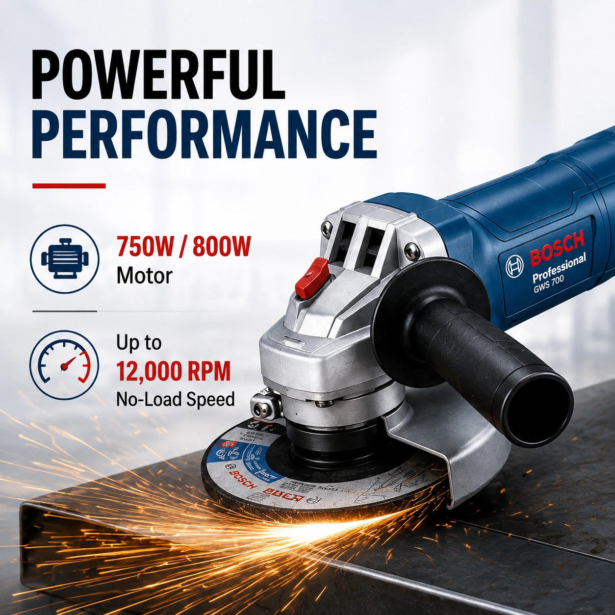 Bosch Professional GWS Corded Angle Grinder, 100mm (4") Disc