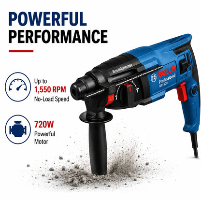 Bosch Professional GBH 220 Rotary Hammer Drill, 720W