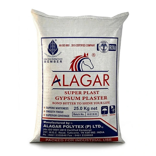 Alagar White Gypsum POP Powder, 25 Kg Bag | HomeRun, Bangalore