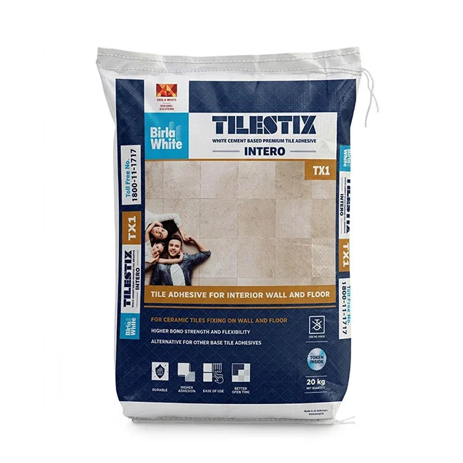 Birla White TX1 Tile Adhesive,White, 20 kg Bag | HomeRun, Bangalore
