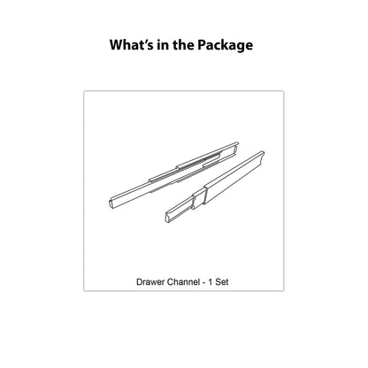 Ebco Sleek Telescopic Drawer Channel, Regular Close, 35 Kg Capacity, Zinc I Homerun, Bangalore