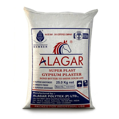 Alagar White Gypsum POP Powder, 25 Kg Bag | HomeRun, Bangalore