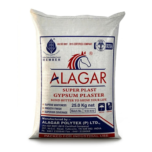 Alagar White Gypsum POP Powder, 25 Kg Bag | HomeRun, Bangalore