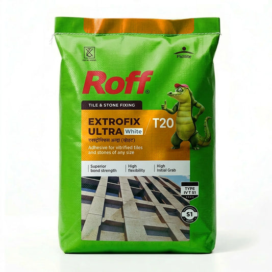 Roff T20 Extrofix Ultra Tile Adhesive, White, 20 Kg Bag | HomeRun, Bangalore