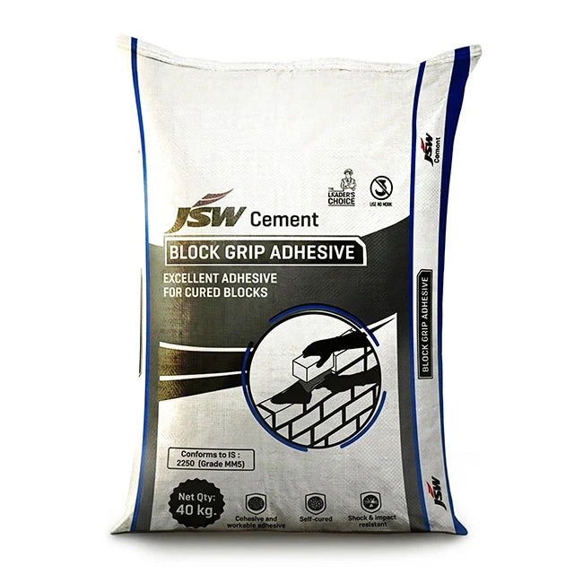 JSW Block Grip AAC Block Jointing Mortar/Adhesive, 40 Kg Bag | HomeRun, Bangalore