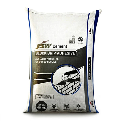 JSW Block Grip AAC Block Jointing Mortar/Adhesive, 40 Kg Bag | HomeRun, Bangalore
