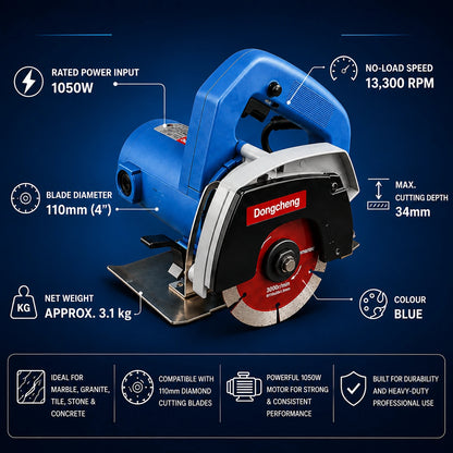 Dongcheng DZE03 110mm (4") Marble Cutting Machine, 1050W