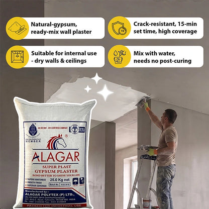 Alagar White Gypsum POP Powder, 25 Kg Bag | HomeRun, Bangalore