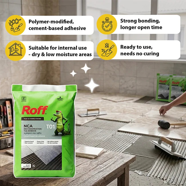 Roff T01 NCA Tile Adhesive, Grey, 30 Kg Bag | HomeRun, Bangalore