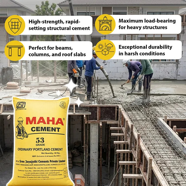 Maha Cement OPC 53 Grade Cement, 50 Kg Bag | HomeRun, Bangalore