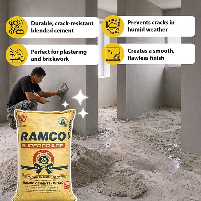 Ramco Supergrade PPC Cement, 50 Kg Bag | HomeRun, Bangalore