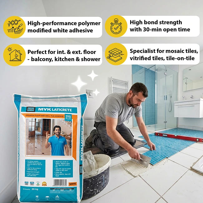 MYK Laticrete 315 Plus Tile Adhesive, White, 20 Kg Bag | HomeRun, Bangalore