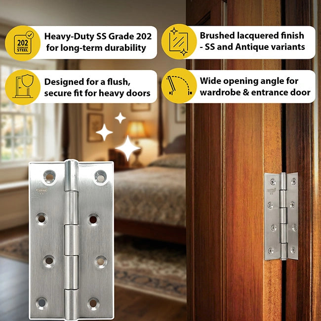 Premium Door Butt Hinges, Stainless Steel | HomeRun, Bangalore