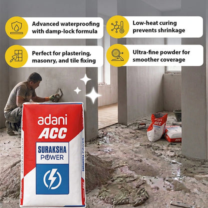 ACC Concrete Plus OPC Cement, 50 Kg Bag I Homerun, Bangalore
