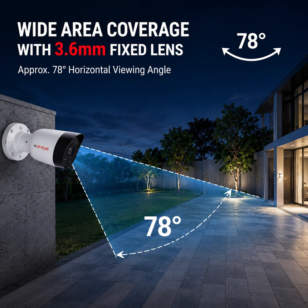 CP Plus 4MP IP Bullet Camera, 3.6mm Lens - CP-UNC-TA41L3C-Q-0360