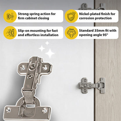 Hettich Slide On 2333 Regular Close Hinges, 1 Set (2 Nos) | HomeRun, Bangalore
