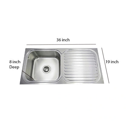 Noway (Futura) Economic Sink Single Bowl with Drainboard, 36x19x8 inches