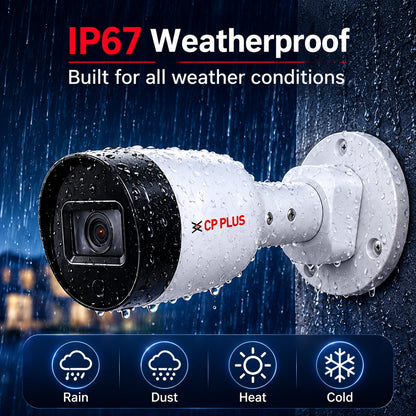 CP Plus 2MP IP Bullet Camera with Audio, 3.6mm Lens - CP-UNC-TA21L3C-Q-0360
