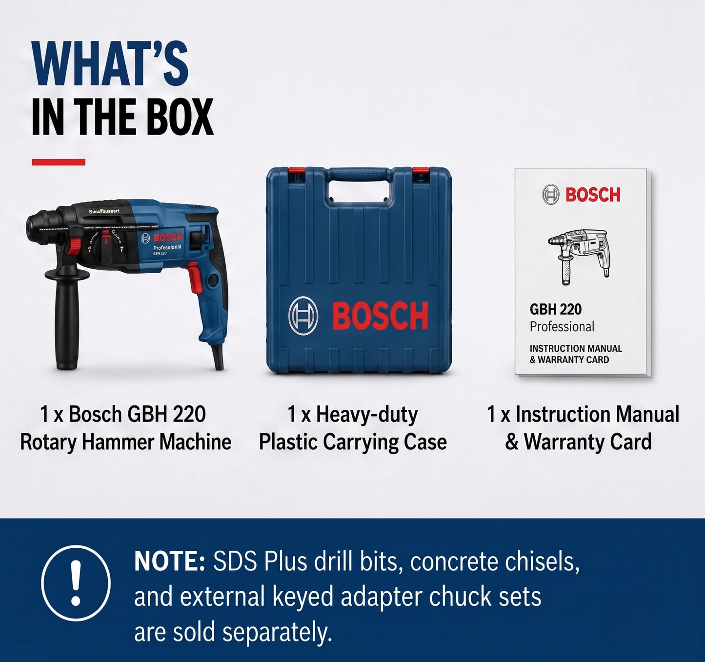 Bosch Professional GBH 220 Rotary Hammer Drill, 720W