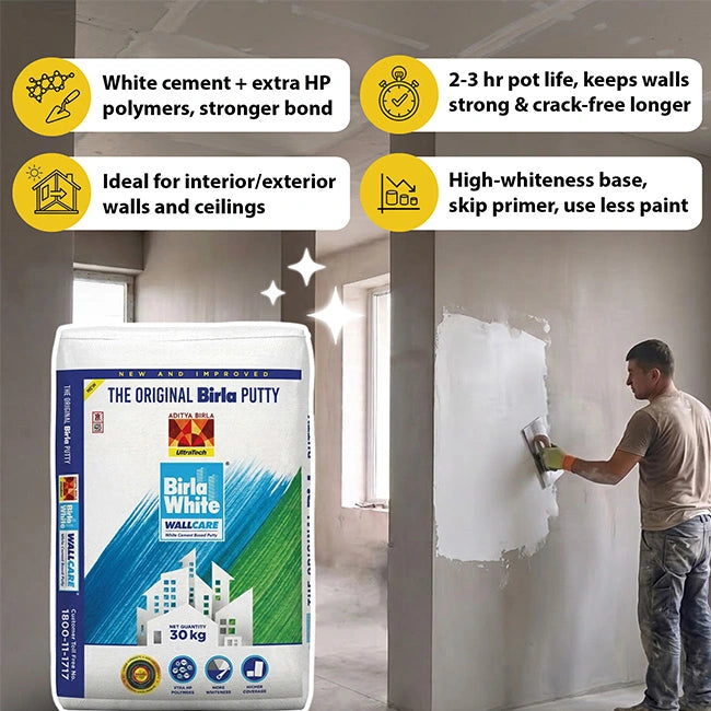 Birla White WallCare Putty, 30 Kg Bag | HomeRun, Bangalore