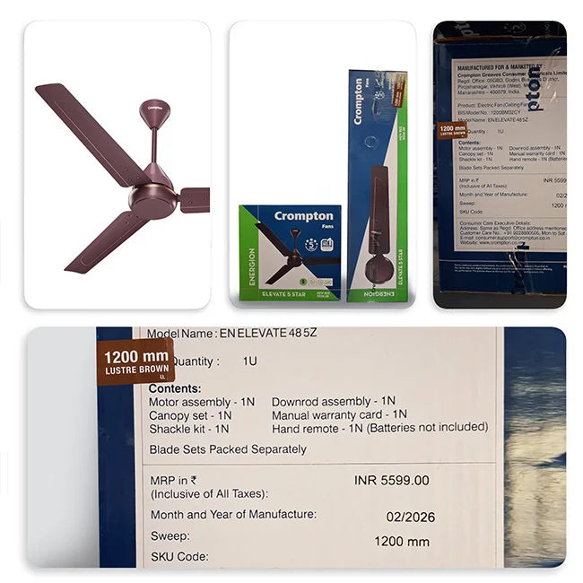 Crompton Energion Elevate 1200mm BLDC Ceiling Fan I Homerun, Bangalore