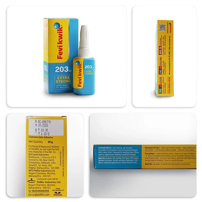 Fevi Kwik 203 Super Glue, Instant Bond, 20gm | HomeRun, Bangalore