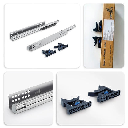 Hettich Quadro-V6 Drawer Runners, Full Extension, 30 Kgs Capacity, Silent System | HomeRun, Bangalore