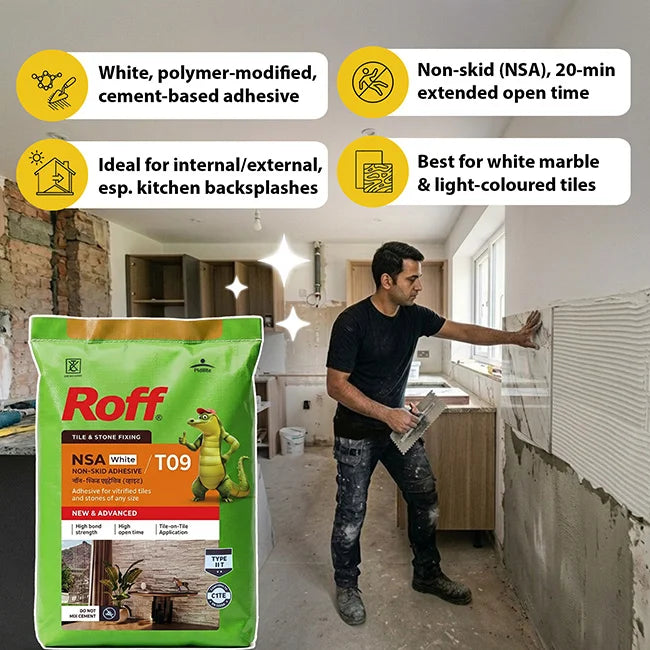 Roff T09 NSA Tile Adhesive, White, 20 Kg Bag | HomeRun, Bangalore