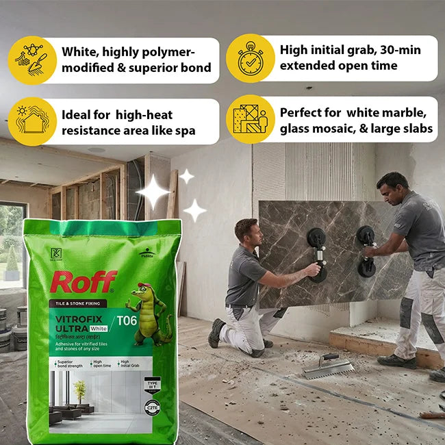 Roff T06 VFA Tile Adhesive, White, 20 Kg Bag | HomeRun, Bangalore