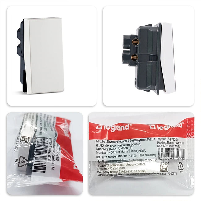 Legrand Myrius NextGen Switch, 6A, 1 Module | HomeRun, Bangalore