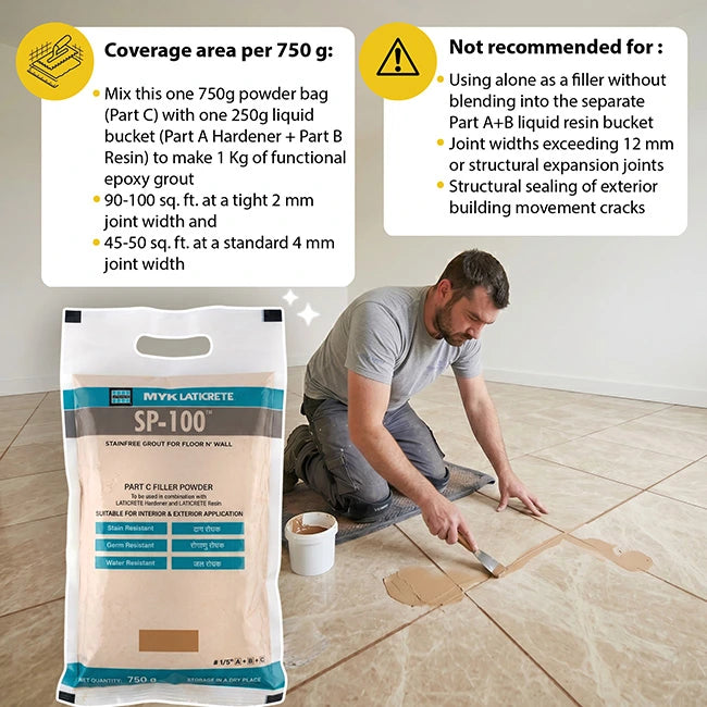 MYK Laticrete SP-100 Epoxy Tile Grout, Colour Powder (Part C) | HomeRun, Bangalore