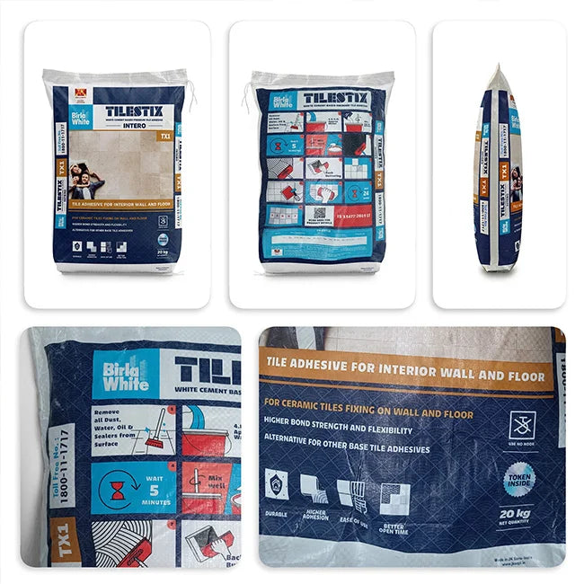Birla White TX1 Tile Adhesive,White, 20 kg Bag | HomeRun, Bangalore