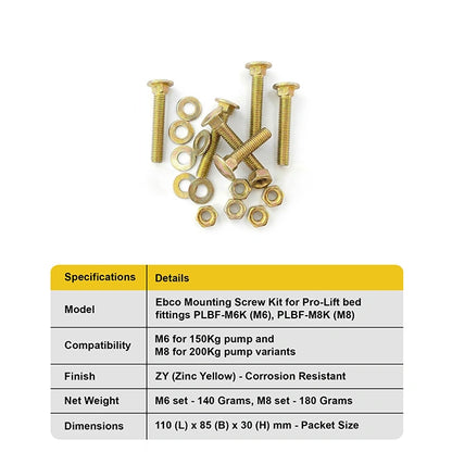Ebco Mounting Screw Kit For Pro-Lift Bed Fittings | HomeRun, Bangalore