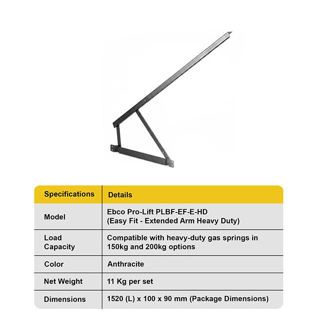 Ebco Pro Lift Bed Fitting, Easy Fit, Extended Arm, Heavy Duty | HomeRun, Bangalore